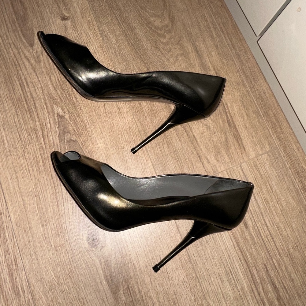 Miu Miu Metalic Peep-Toe Stilettos size 39